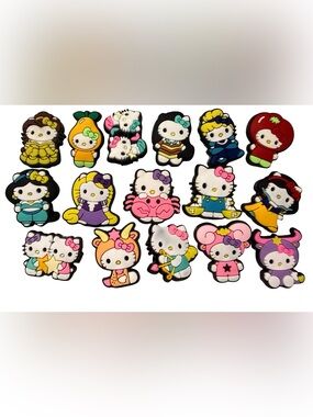 Hello Kitty Princess & Zodiac Croc Jibbitz Charm Bundle Sanrio Fantasy